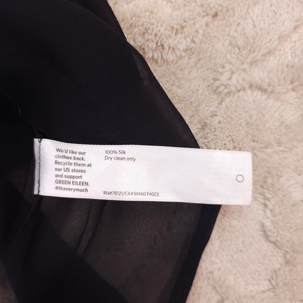 Eileen Fisher Black Silk Asymmetrical Zip Vest Sz Extra Large - Picture 10 of 11